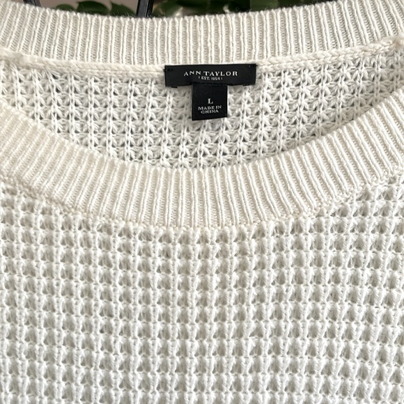 Ann Taylor Cream Knit Sweater Size Large - Picture 2 of 6